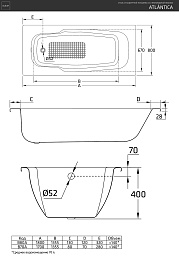 BLB Стальная ванна Atlantica 180х80 – фотография-7