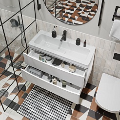 Vivon Тумба с раковиной Ostin 90 подвесная белая матовая – фотография-4