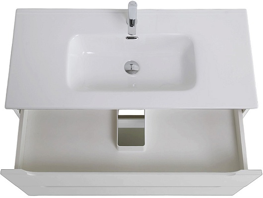 BelBagno Тумба под раковину Etna 100 подвесная белая матовая – фотография-8