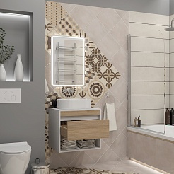 Teymi Тумба с раковиной Ritta 55 Lori 50 подвесная белый/дуб – фотография-15