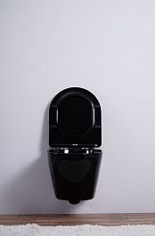 Esbano Унитаз Azalea подвесной безободковый черный – фотография-3