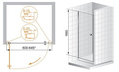 Cezares Душевая дверь в нишу TRIUMPH-D-B-1-60-P-Cr – фотография-5