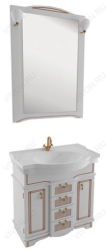 Aquanet Зеркало для ванной "Луис 80" белое (173217) – фотография-2