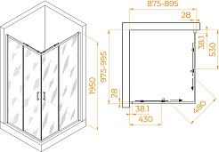 RGW Душевой уголок Passage PA-246B 100x90 профиль черный стекло прозрачное – фотография-3