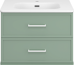 Brevita Тумба с раковиной Verde 70 подвесная зеленая – фотография-1