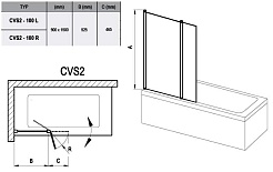 Ravak Шторка для ванны Chrome CVS2-100 L (7QLA0C00Z1) – фотография-2