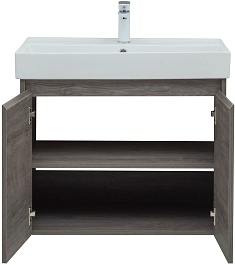 Aquanet Тумба под раковину Nova Lite 75 2 дверцы подвесная дуб рошелье – фотография-7