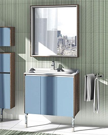 Акватон Мебель для ванной "Фабиа 80" голубой/ясень – фотография-1