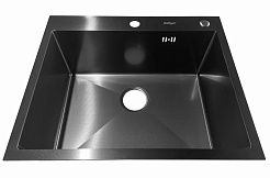 Hoffger Мойка для кухни 5050T Black декор соты – фотография-2