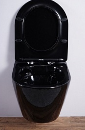 Esbano Унитаз Azalea подвесной безободковый черный – фотография-7