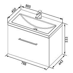 Aquanet Тумба с раковиной "Порто 80" – фотография-8