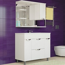 Mixline Зеркало-шкаф Этьен 90 R белый – фотография-4