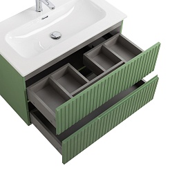 Cezares Тумба под раковину Duet-N 80 подвесная фисташковый софт – фотография-3