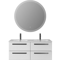 BelBagno Мебель для ванной Eco Cer-N 120 с 4 ящиками bianco lucido CZR-8095-120-2 ручки матовые чёрные – фотография-1