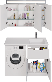 Dreja Мебель для ванной Vega 120 R под стиральную машину белая – фотография-4