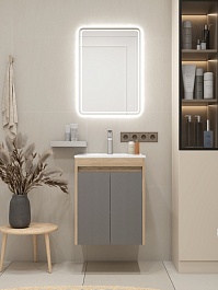 Teymi Тумба с раковиной Netta 50 подвесная дуб/графит – фотография-9