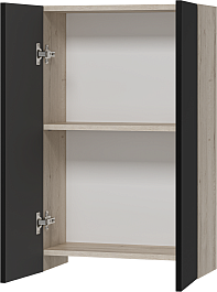 Misty Шкаф подвесной Поло 50 антрацит/дуб галифакс белый – фотография-4