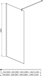 Aquatek Душевая перегородка 110x200 AQ WIW 11020CH с держателем профиль хром стекло прозрачное – фотография-5