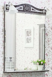 Sanflor Зеркало Адель 65 венге/патина серебро – фотография-1