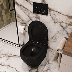 Ceruttispa Унитаз подвесной Ticino Aria MB CT8918 черный матовый – фотография-5