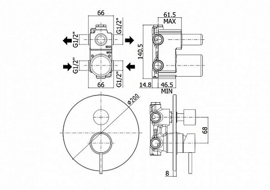Paffoni Смеситель для душа Light LIG018CR (с внутренней частью) – фотография-2
