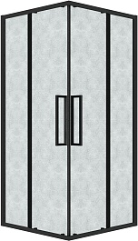 Grossman  Душевой уголок Cosmo 80x80x195 профиль черный матовый стекло шиншилла – фотография-1