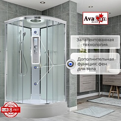 Avacan Душевая кабина 110/110 EM3011LEDT прозрачная – фотография-3