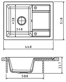 Florentina Мойка гранитная Липси 660 с углубленным крылом мокко – фотография-2