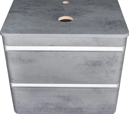 Style Line Тумба с раковиной подвесная Атлантика 70, бетон темный – фотография-8