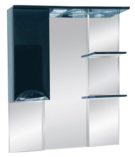 Misty Зеркальный шкаф Жасмин 85 L черный, пленка – фото, картинка, фотография-1