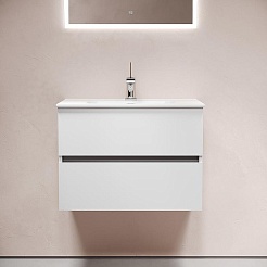 Sancos Тумба с раковиной Urban 70 белый глянец раковина Element 71 CN7007 – фотография-2