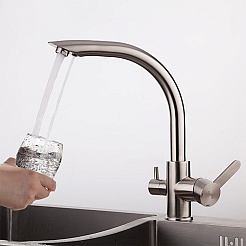 Gappo Смеситель для кухни 35к G4399 сатин – фотография-2