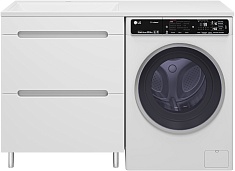 Misty Тумба с раковиной Байкал 130 L под стиральную машину белая