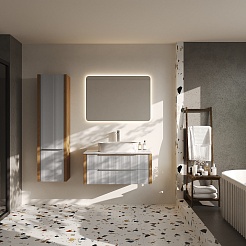 Зов Тумба с раковиной Валенсия 100 подвесная камень/белая – фотография-4