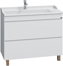 СанТа Тумба с раковиной Марс 100 2 ящика белая – фотография-1