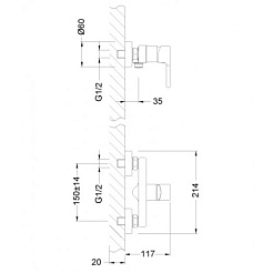 Lemark Смеситель Aura LM0603C для душа – фотография-2
