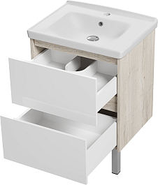 Misty Мебель для ванной Мускат 60 дуб галифакс белый/белая – фотография-5