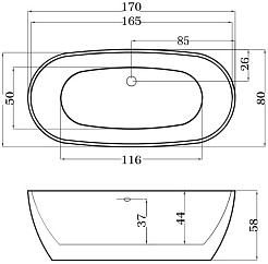 Esbano Акриловая ванна Rome 170x80 – фотография-3