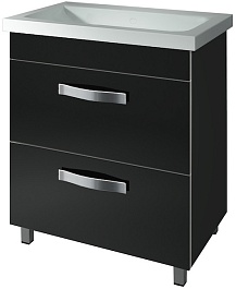 Какса-а Тумба с раковиной Хилтон 70 напольная, черная – фотография-1