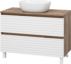 Brevita Мебель для ванной Dakota 100 дуб галифакс олово/белая – фотография-5