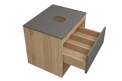 Teymi Тумба с раковиной Ritta 55 дуб эврика/графит матовый подвесная T60523 раковина T50208 – фотография-4