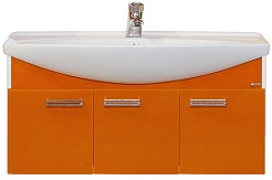 Misty Тумба для умывальника Джулия 105 подвесная оранжевая – фотография-1