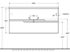 Cezares Тумба с раковиной Duet-N 100 подвесная grafito – фотография-9