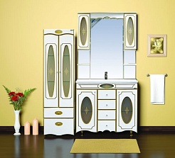 Misty Мебель для ванной Монако 100 белая патина – фотография-3