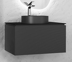 Jorno Тумба с раковиной Stone 100 антрацит
