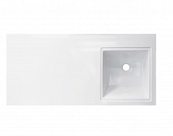 Style Line Тумба с раковиной подвесная Даллас 100 Люкс R, белая PLUS – фотография-9