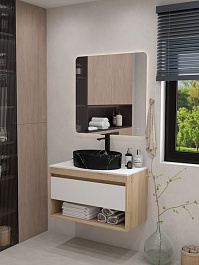 Teymi Накладная мебельная раковина Lori 50 мрамор чёрный матовый T50485 – фотография-5