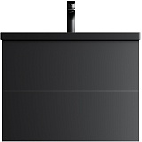 Am.Pm Тумба с раковиной Gem 75 подвесная черная матовая