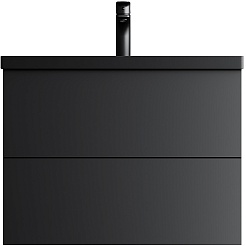 Am.Pm Тумба с раковиной Gem 75 подвесная черная матовая – фотография-1
