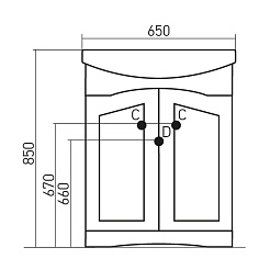 Mixline Тумба с раковиной Крит 65 патина золото – фотография-2